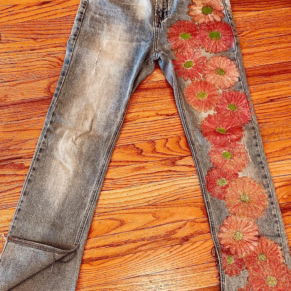 Hand painted jeans